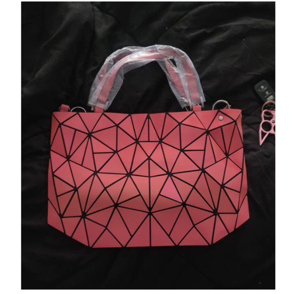 Red Geometric Holographic Flash Reflective Bag - Picture 8 of 8